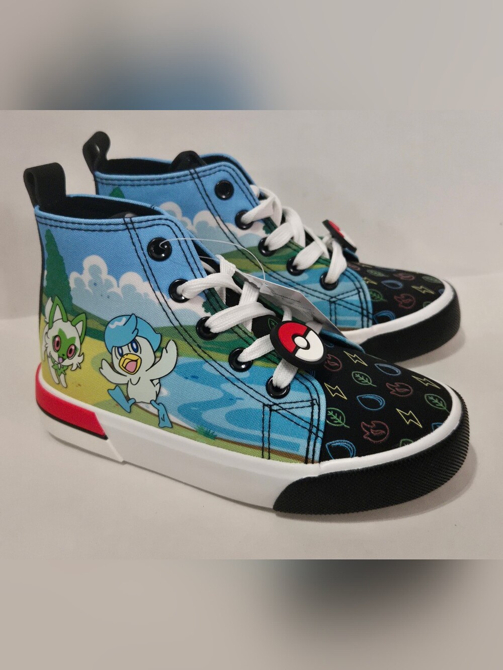 Kids Pokemon Sneakers Hi Tops Pikachu Size 13 1 2 3 4 5 Or 6